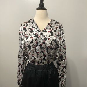 Vintage Mickey Mouse 100% Silk  Pajamas (full set)